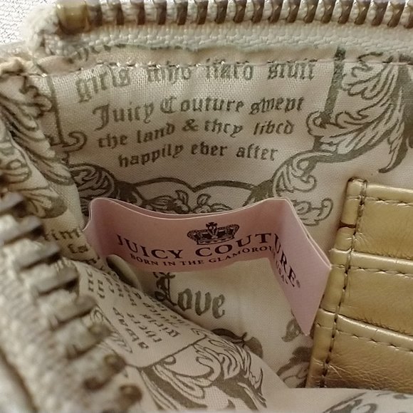 JUICY COUTURE GOLD LEATHER COSMETIC BAG - Picture 9 of 10